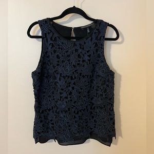 Blue Lace Sleeveless Top